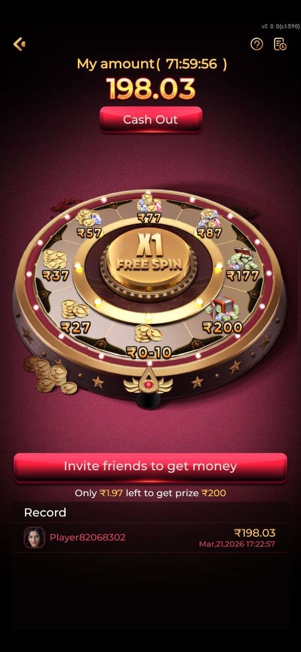 Dhan7 spin and earn game spin wheel win real cash India